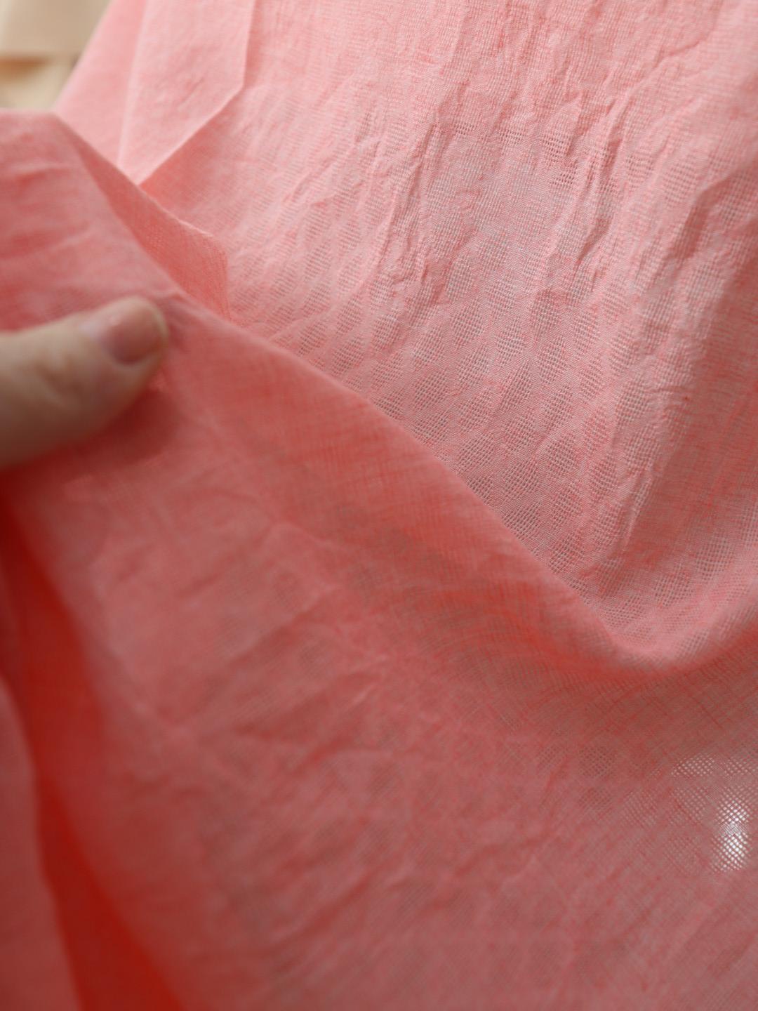 картинка Ткань Ветерок коралловый .  Состав полиэстер 100%. Имитация льна. от магазина Ариши Рукодельные нежности