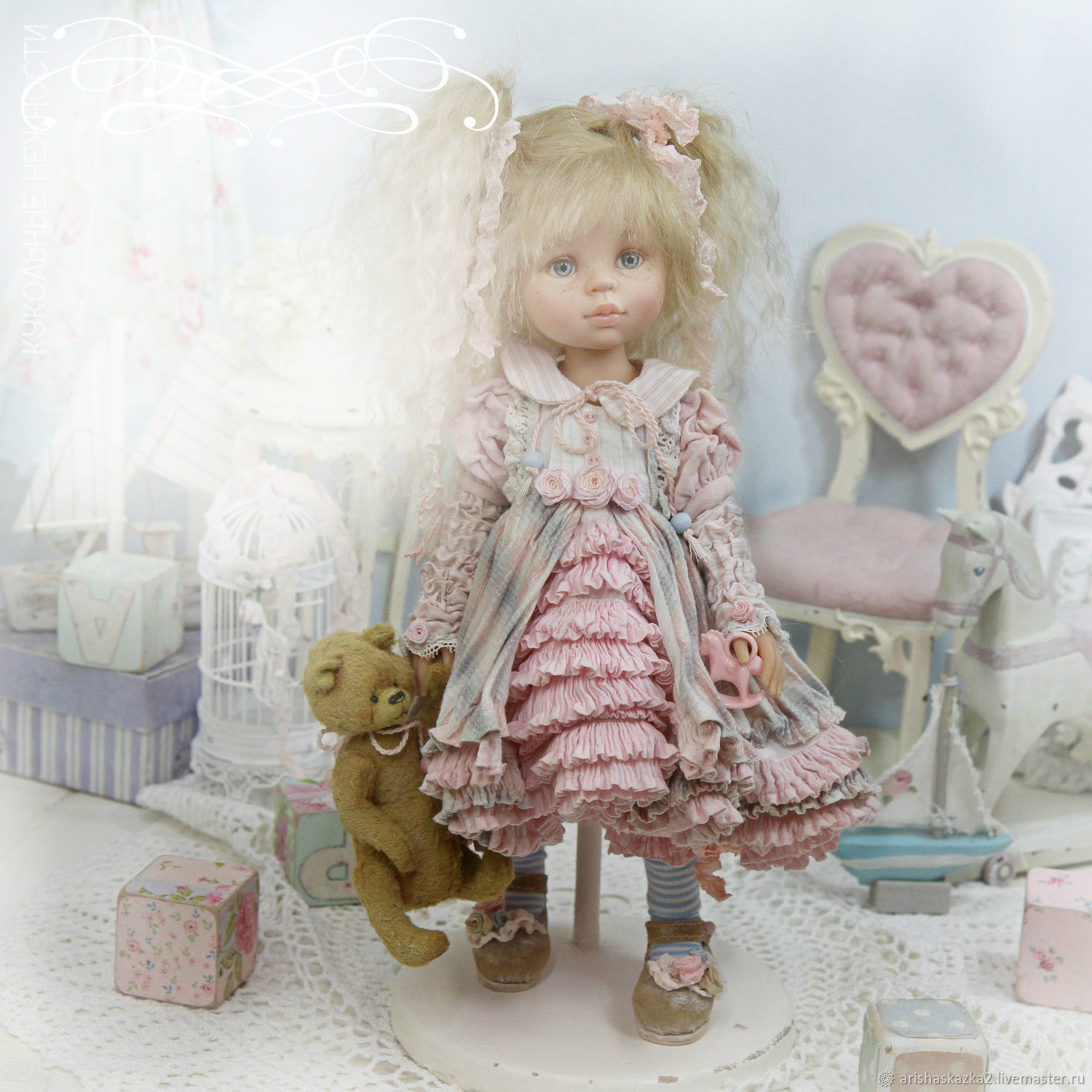 фото  Видео-курс: волшебные туфельки. Куклы в рюшах школа кукол Ариши