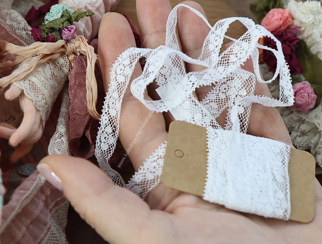 картинка Французское хлопковое кружево  2abf. Ширина 1 см, белый от магазина Ариши Рукодельные нежности