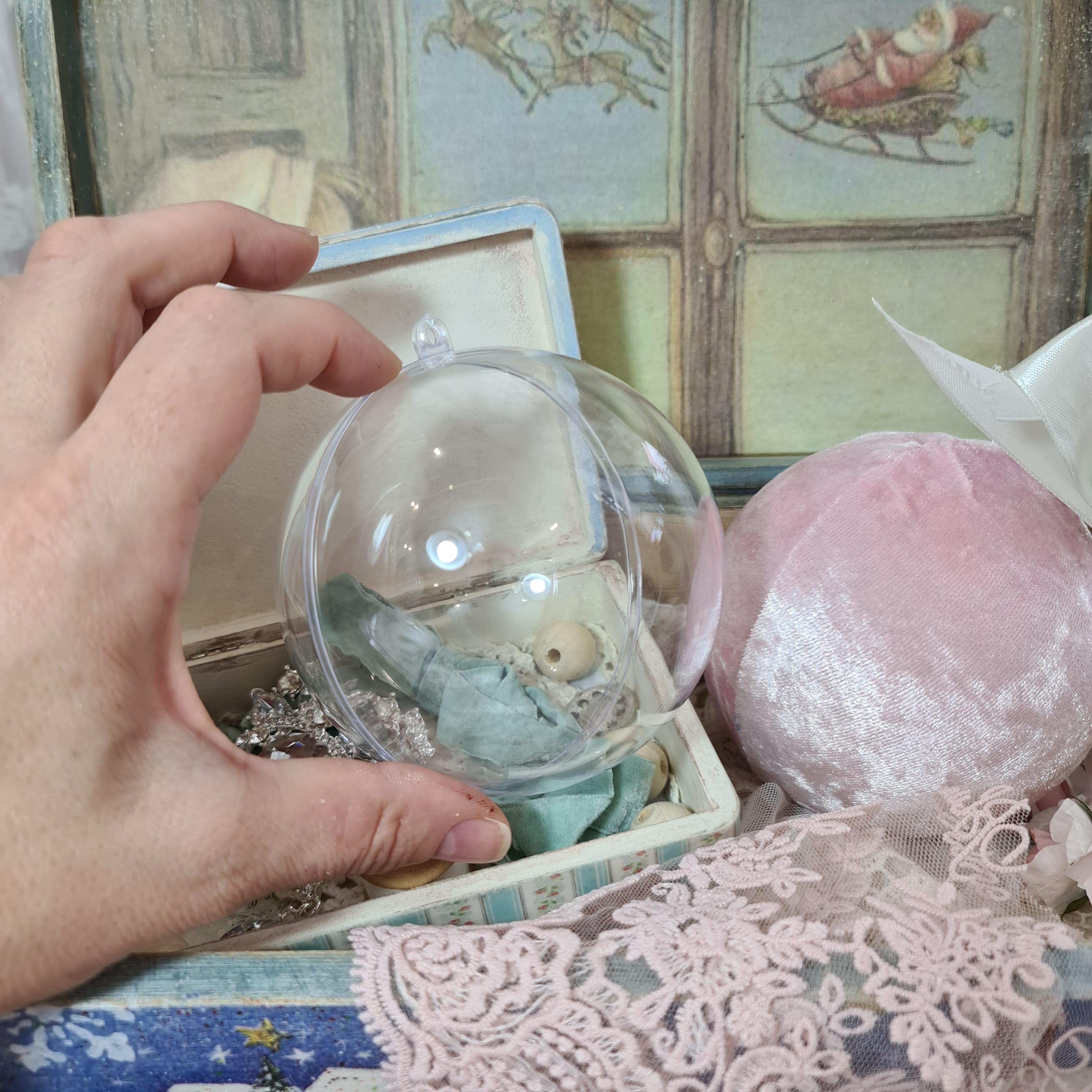 Детальное фото декоративной фигурки "Шар пластиковый 9см. Заготовка для декора." из пластика - магазин Ариши