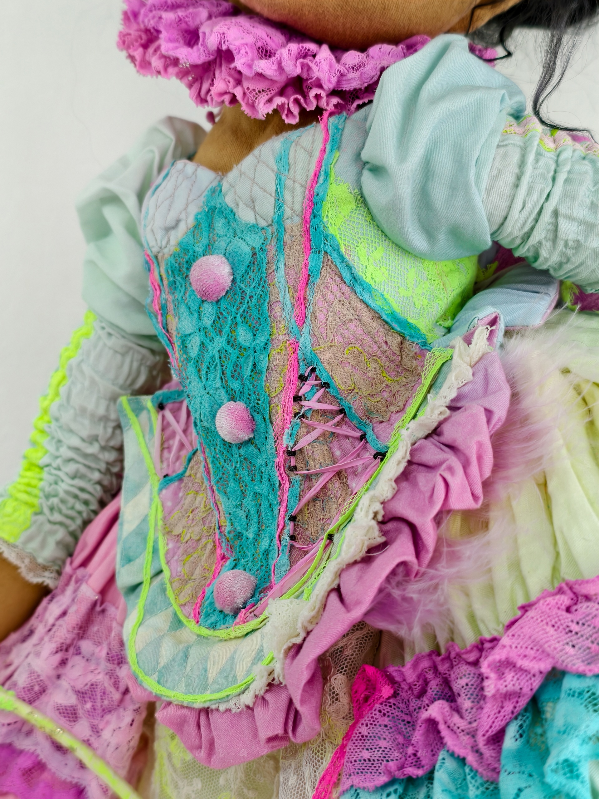 Пышная юбка в стиле барокко для куклы, авторский метод создания без каркаса