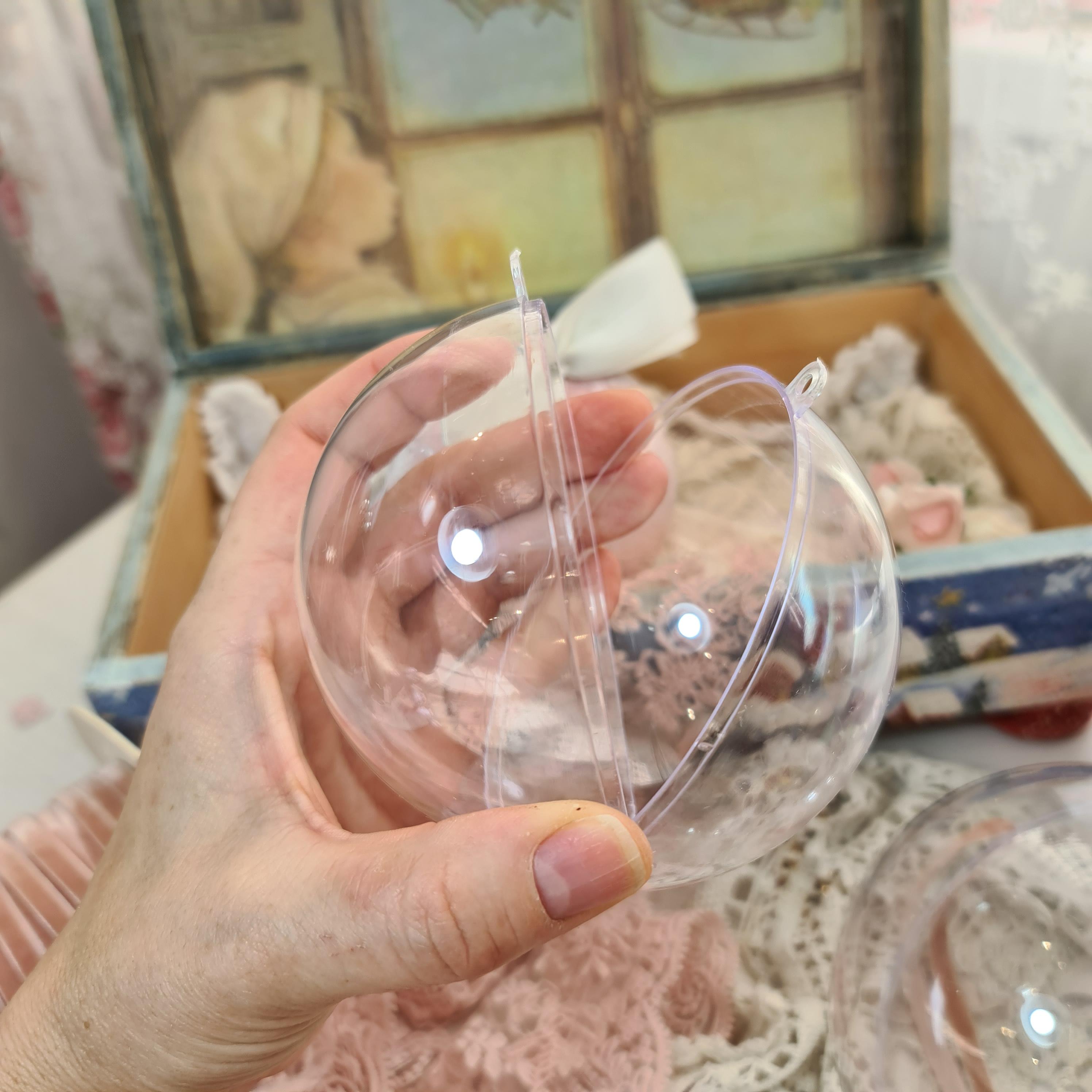 Детальное фото декоративной фигурки "Шар пластиковый 10 см. Заготовка для декора." из пластика - магазин Ариши