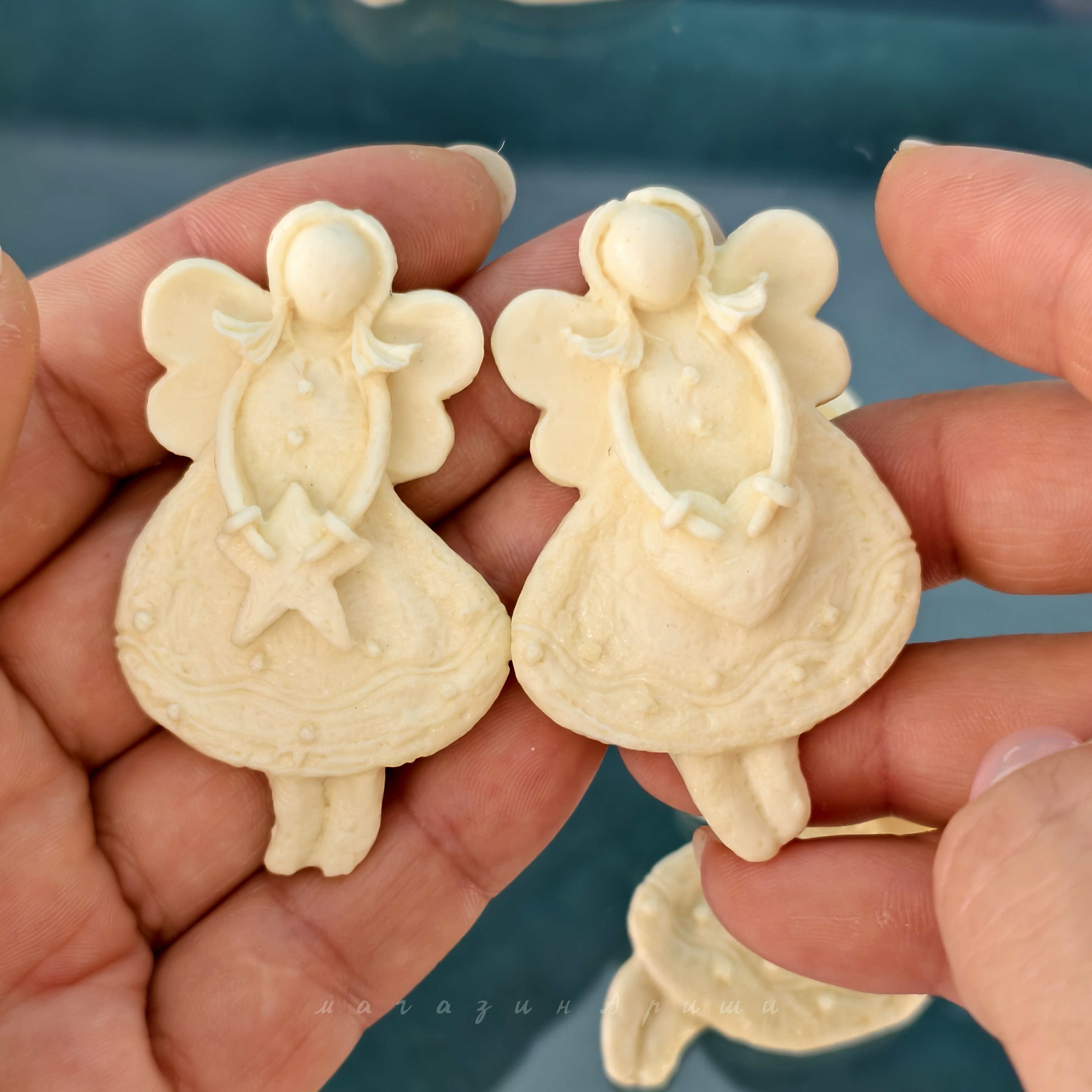 Детальное фото декоративной фигурки "Набор декоративная фигурок 6 шт., арт.4  " Феи желаний ", 6,5×4см, 6×4см, 1х1см, 2×2см, 2,6×2,5см, 1,4×1,4см" из пластика - магазин Ариши