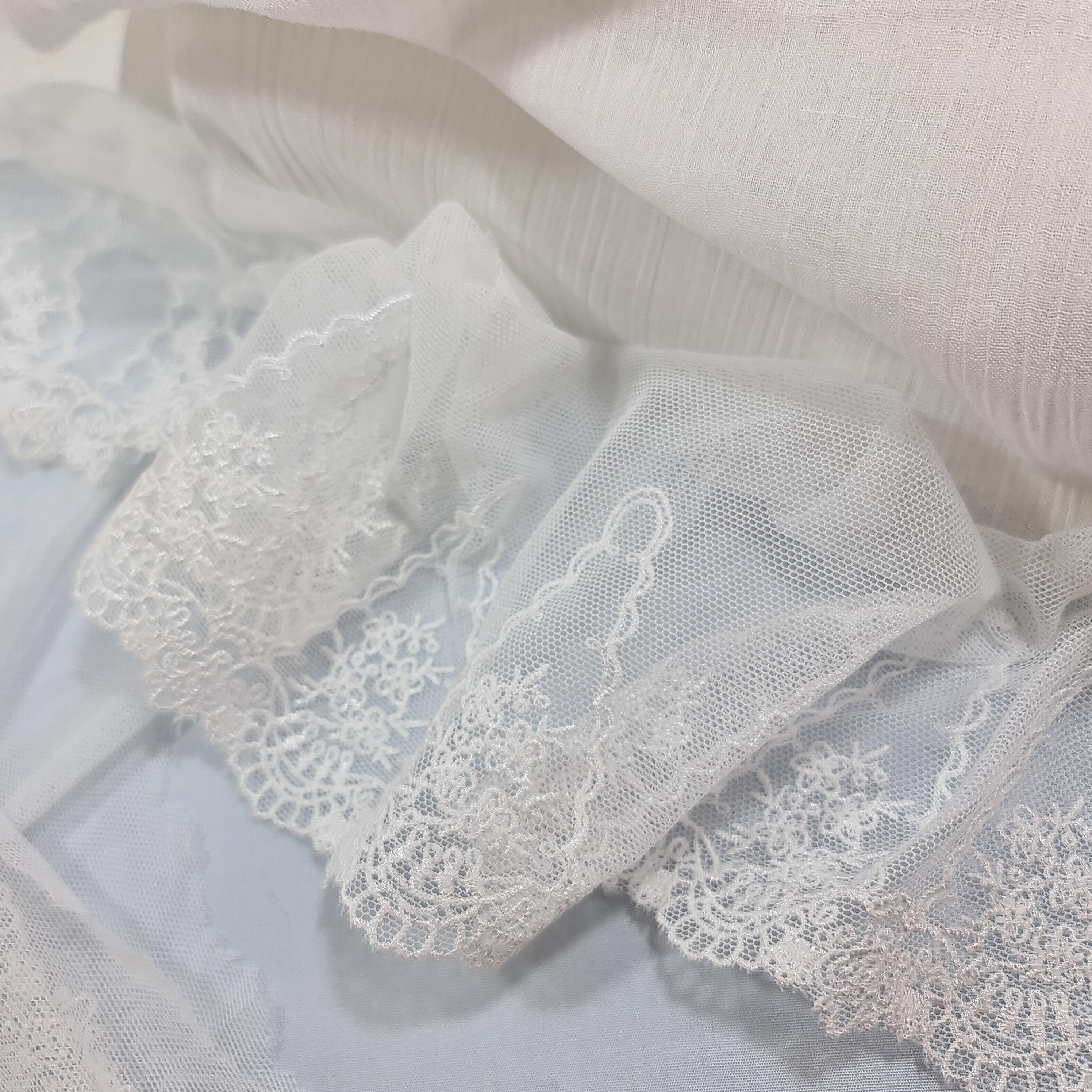 картинка Кружево 1050(молочный). Кружево на сетке. Цена за 1 метр от магазина Ариши Рукодельные нежности