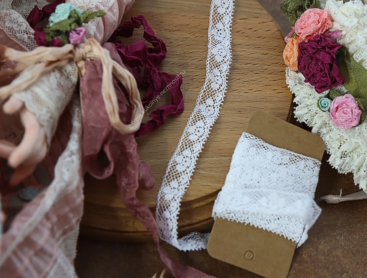 картинка Французское хлопковое кружево  2abf. Ширина 1 см, белый от магазина Ариши Рукодельные нежности