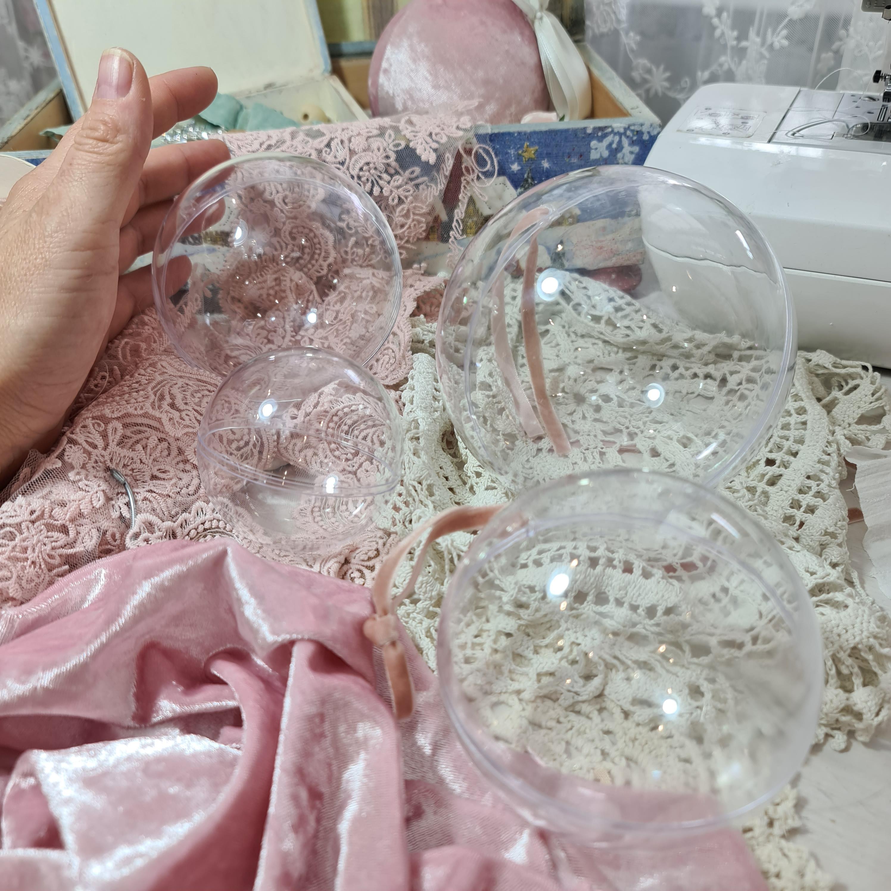 Детальное фото декоративной фигурки "Шар пластиковый 9см. Заготовка для декора." из пластика - магазин Ариши