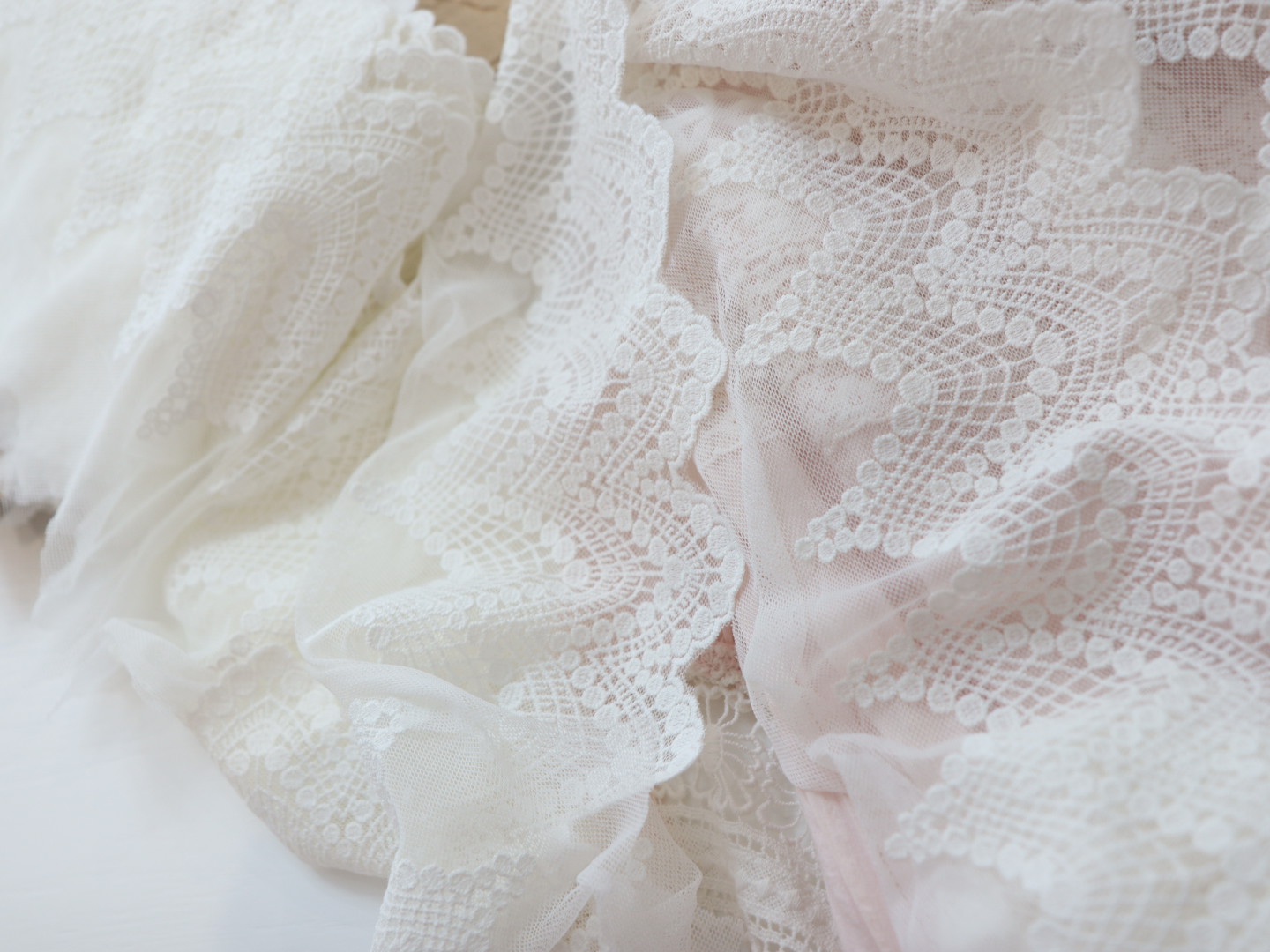 картинка Кружево 2205(молочный) .Кружево на сетке от магазина Ариши Рукодельные нежности