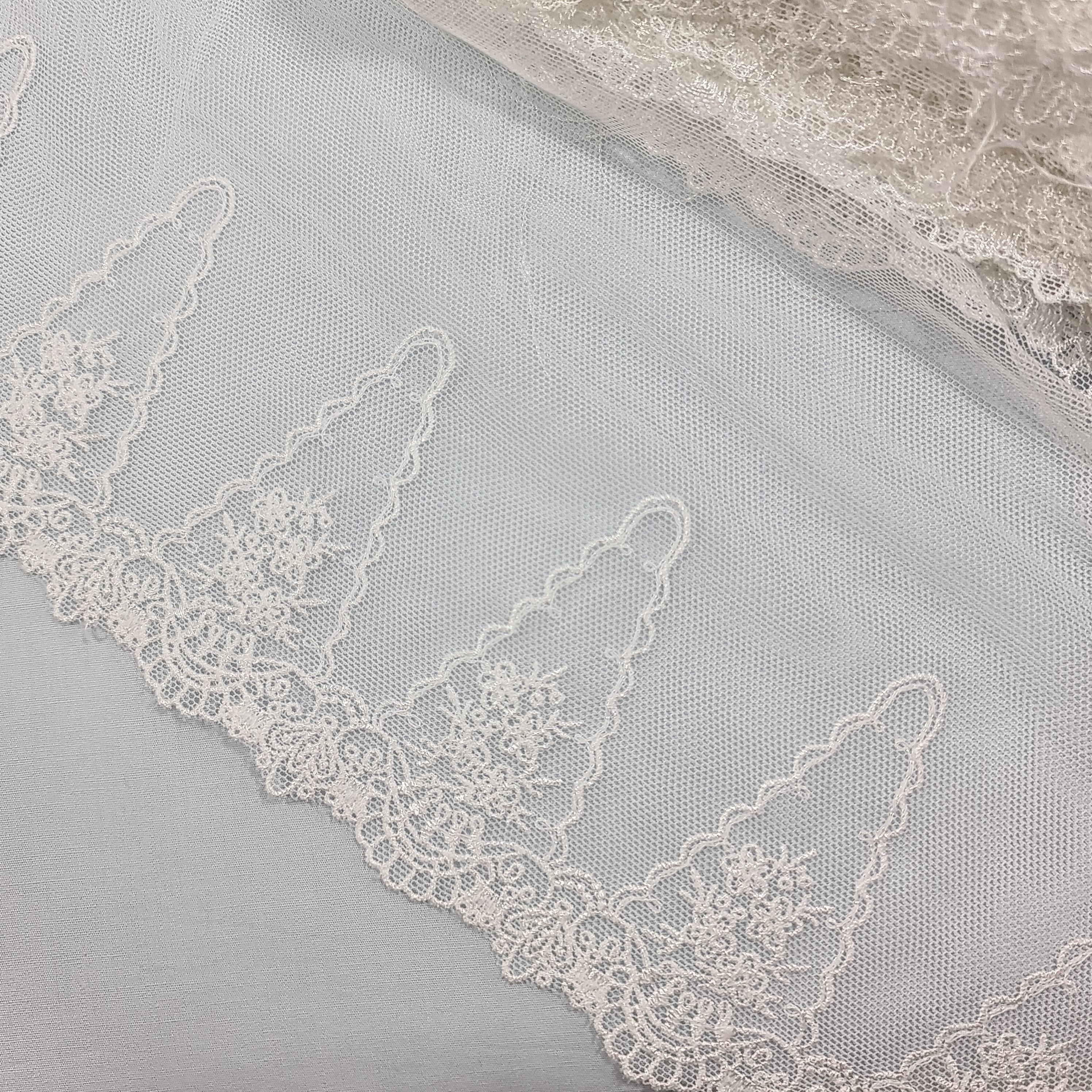 картинка Кружево 1050(молочный). Кружево на сетке. Цена за 1 метр от магазина Ариши Рукодельные нежности