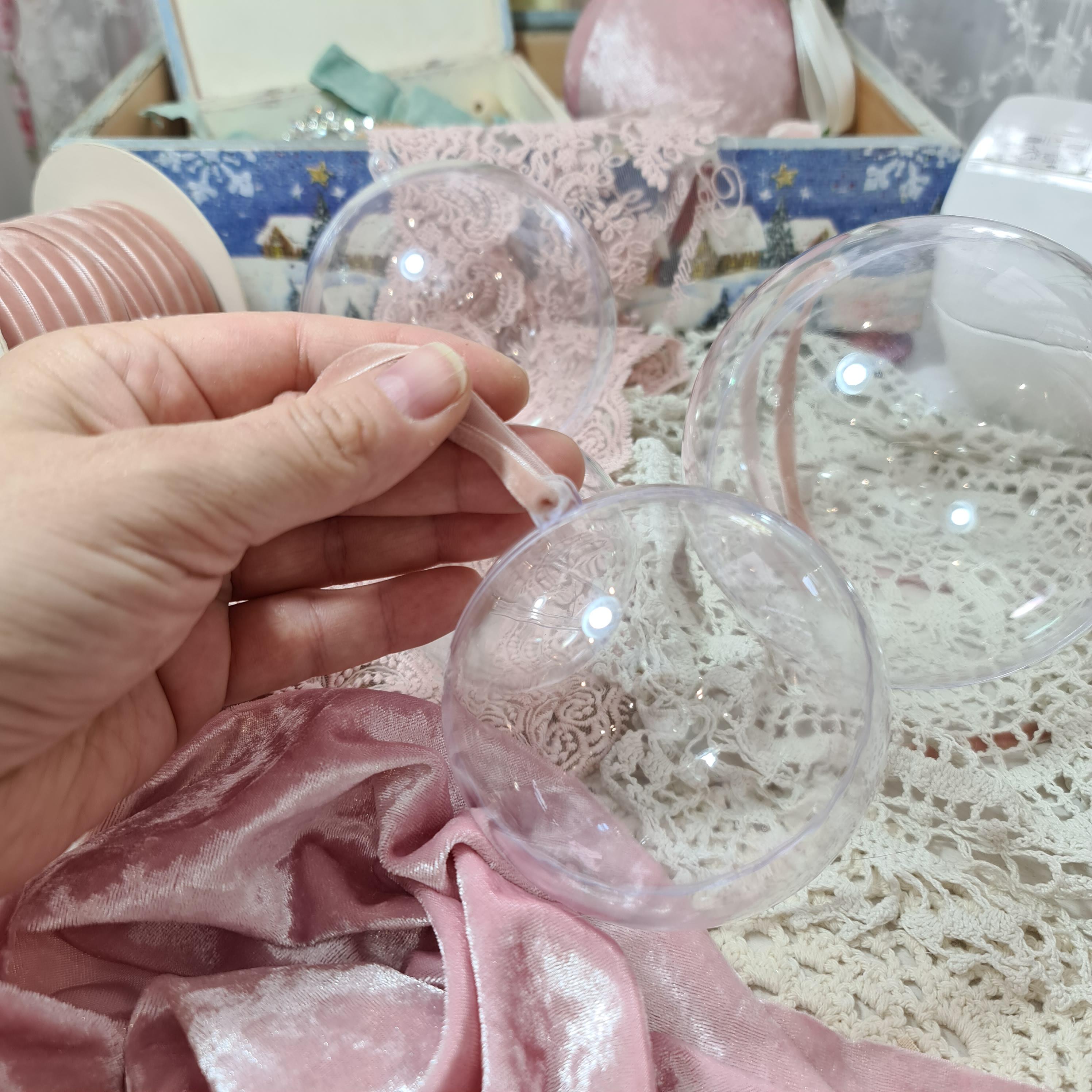 Детальное фото декоративной фигурки "Шар пластиковый 7см. Заготовка для декора" из пластика - магазин Ариши