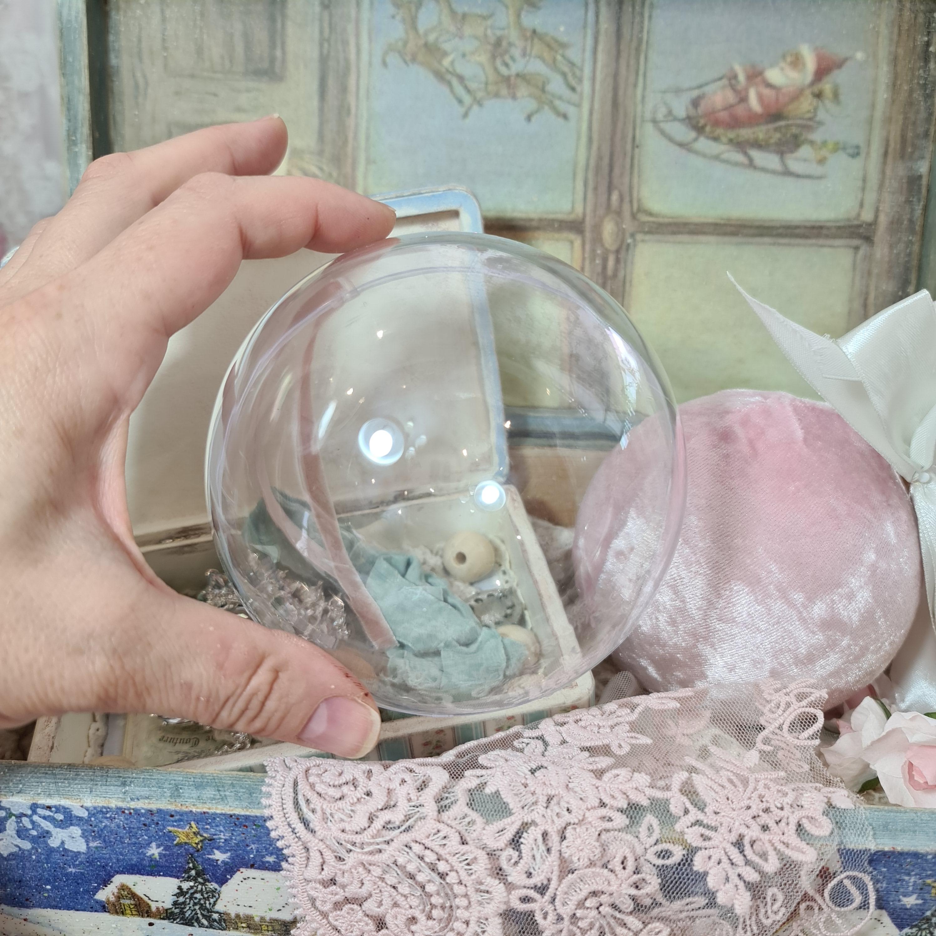 Детальное фото декоративной фигурки "Шар пластиковый 10 см. Заготовка для декора." из пластика - магазин Ариши