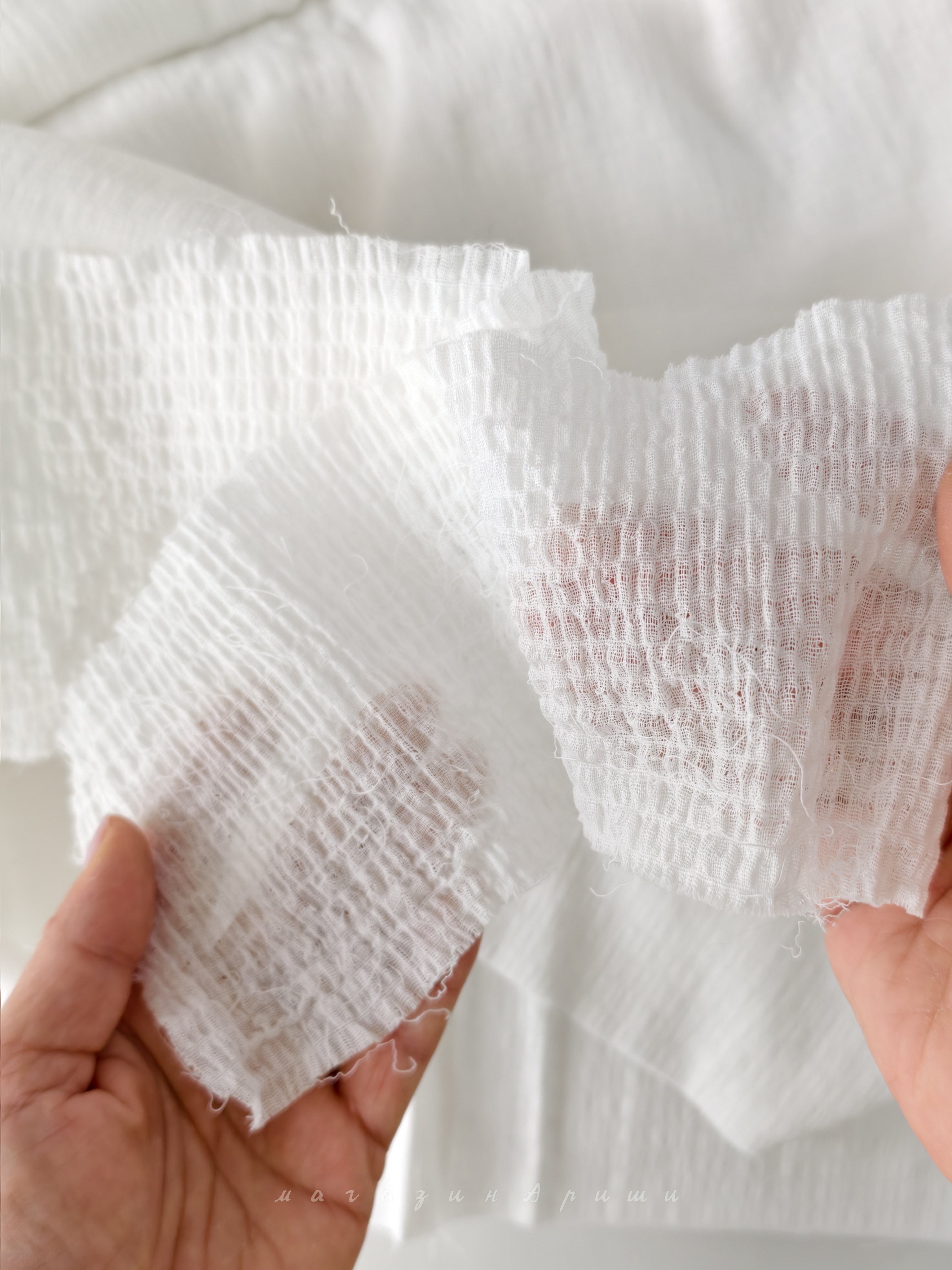 Хлопок двухслойный "Воздушный" (арт. 07) с возможностью разделения на полупрозрачные слои для кукольной и летней одежды от магазина «Кукольные нежности»