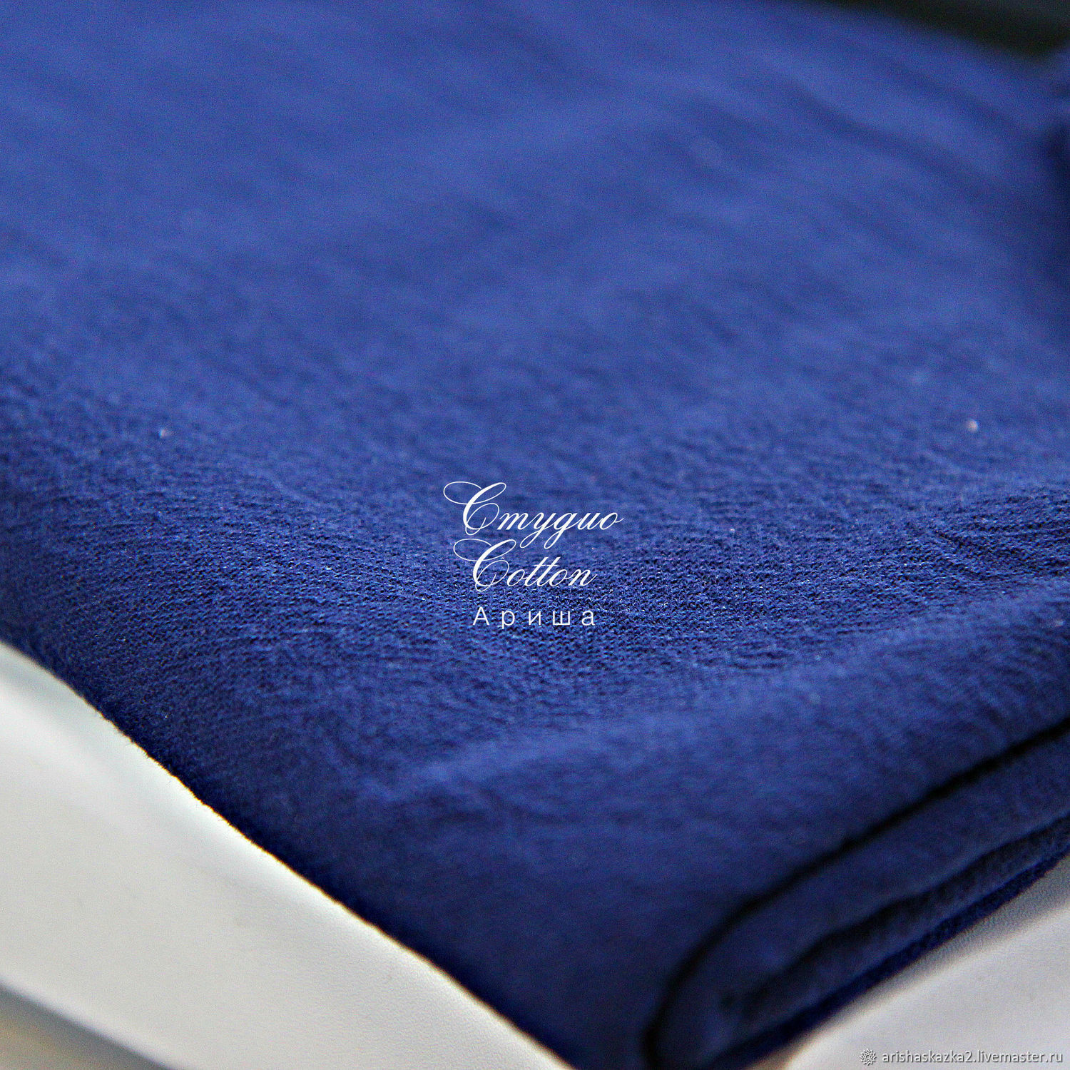 картинка Ткань хлопок "Рубчик"синий от магазина Ариши Рукодельные нежности