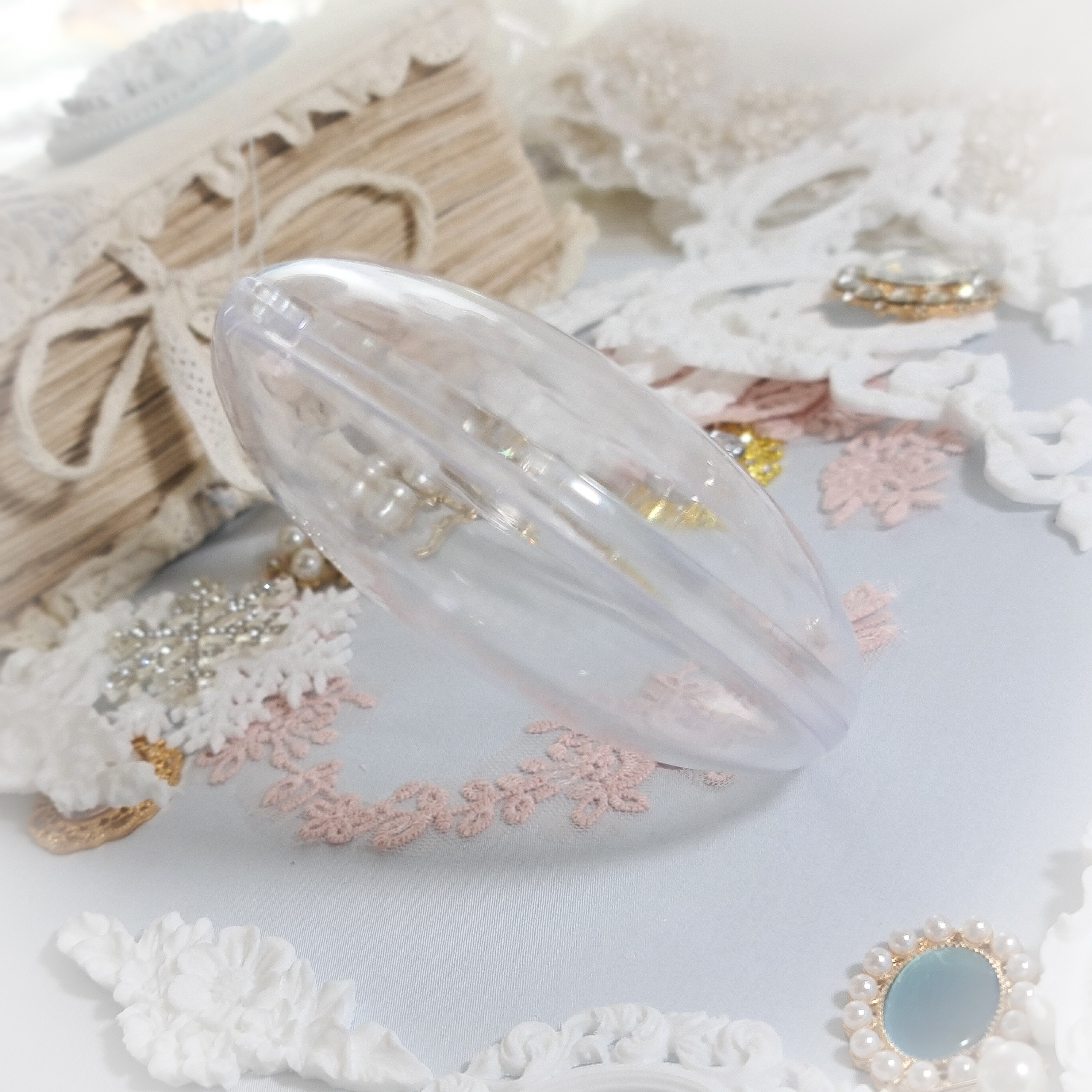 Детальное фото декоративной фигурки "Медальон прозрачный 8см. Заготовка пластиковая " из пластика - магазин Ариши