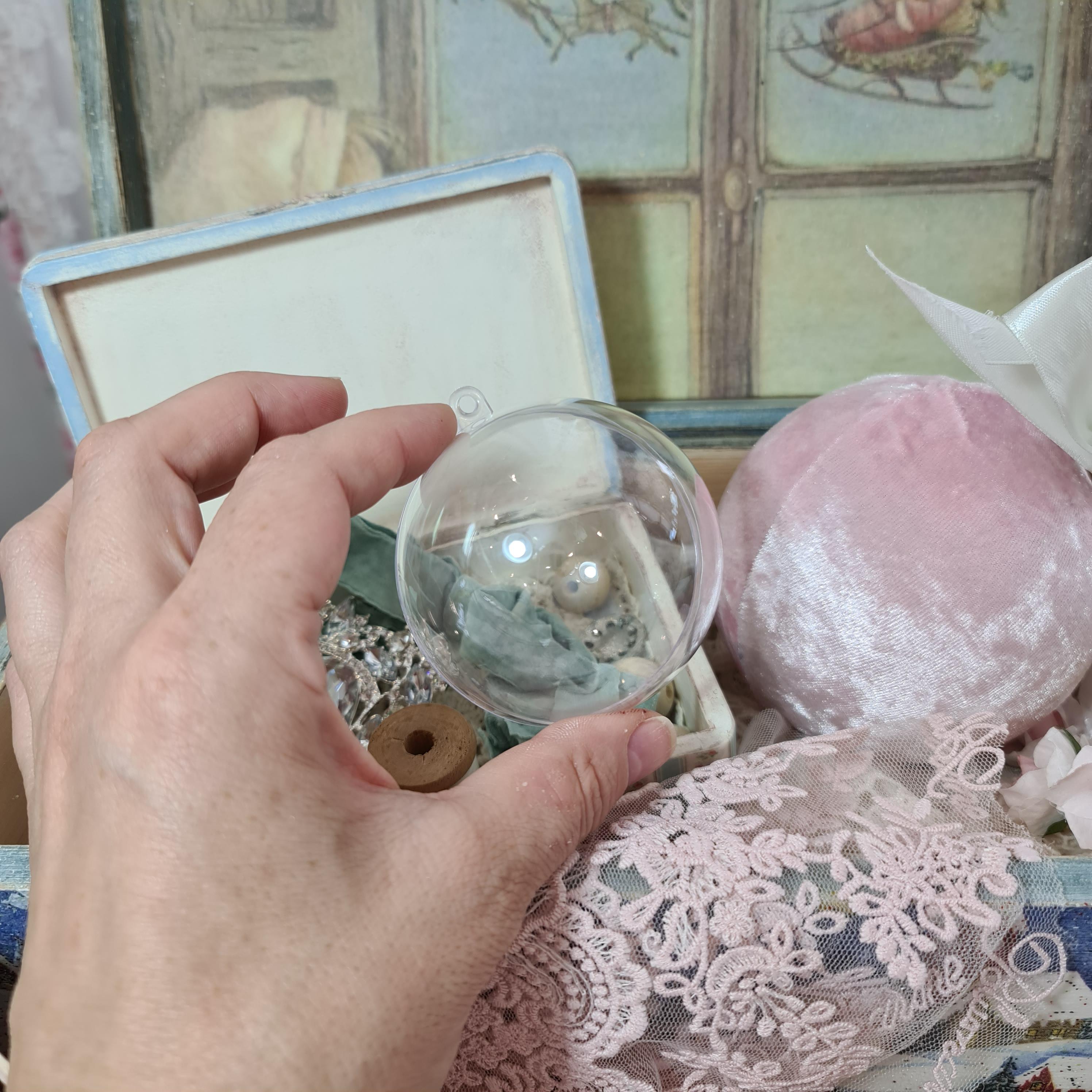 Детальное фото декоративной фигурки "Шар пластиковый 7см. Заготовка для декора" из пластика - магазин Ариши