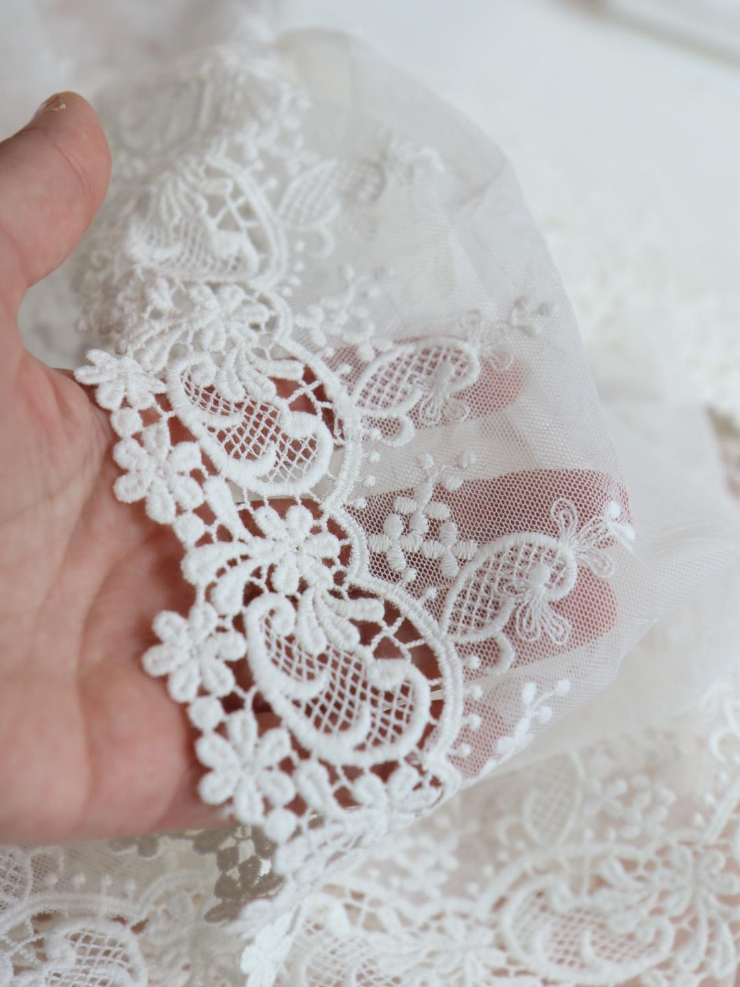 картинка Кружево 2209 (молочный) .Кружево на сетке от магазина Ариши Рукодельные нежности