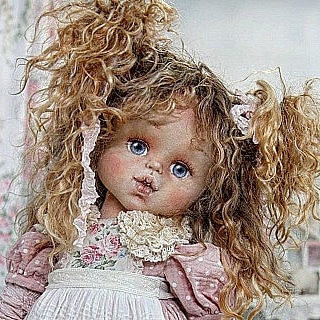 Красивая прическа для текстильной куклы